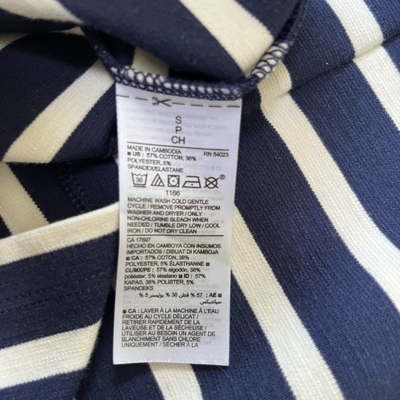 Old Navy Striped Ponte Sheath Dress • small • Navy Blue  bc and Off White - Picture 4 of 6